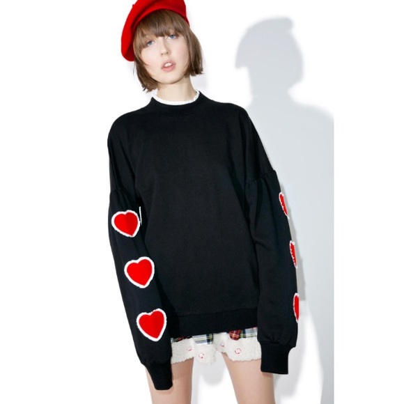 Lazy Oaf Sweaters - Lazy oaf heart sleeve sweatshirt OS